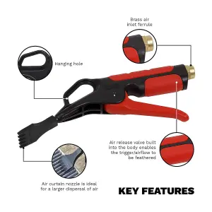 Sealey Curtain Air Blow Gun with 1/4"BSP Air Inlet SA9252