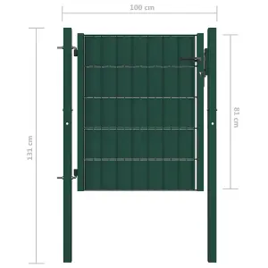 Berkfield Fence Gate PVC and Steel 100x81 cm Green