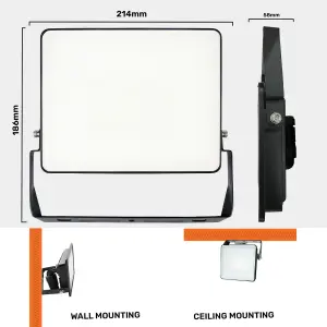 LED Floodlight, Frameless, with faster connector 50W, 6000 Lumens, IP65, Warm White 3000K