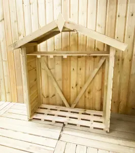 Apex Wooden Log Store (915mm x 355mm x 1200mm)