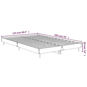 Berkfield Bed Frame Smoked Oak 120x190 cm 4FT Small Double Engineered Wood