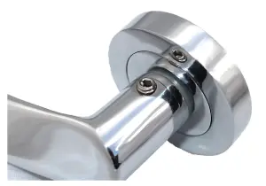 Astrid Door Handles Latch Twist Lever on Rose - Chrome 120mm