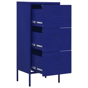 Berkfield Storage Cabinet Navy Blue 42.5x35x101.5 cm Steel