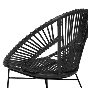 Dining Chair SARITA Rattan Black