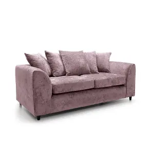 Harriet Crushed Chenille 3 Seater Sofa in Pink