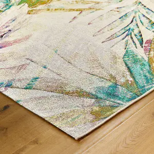 MultiColoured Outdoor Rug, Abstract Stain-Resistant Rug For Decks Patio Garden, Modern Outdoor Area Rug-200cm X 285cm