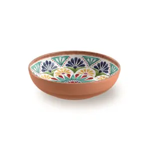 Purely Home Rio Medallion Melamine Low Bowls - Set of 6