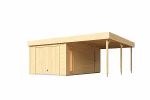 Bahamas + door Hormann-Log Cabin, Wooden Garden Room, Timber Summerhouse, Home Office - L680 x W560 x H250.8 cm