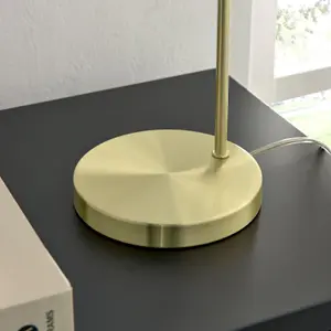 Furniturebox UK Lola Brass Industrial Table Desk Lamp