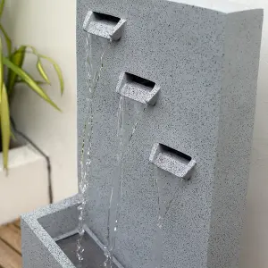 Easy Fountain Trinity Falls Water Feature incl LEDs - L 25 cm x W 39 cm x H 80 cm