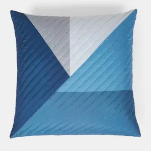 4 Pack Geometric Pinsonic Cushion Covers, Navy - 45 x 45cm