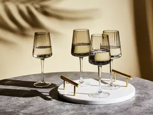 Set of 4 Wine Glasses QUARTZ Grey