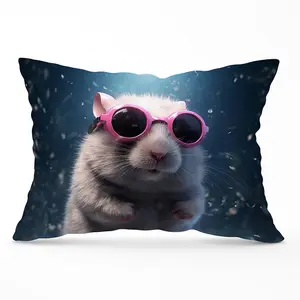 Splashart DoorMouse with Pink Glasses Cushions 33cm x 48cm