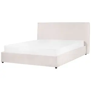 Velvet EU King Size Ottoman Bed Off-White LAVAUR