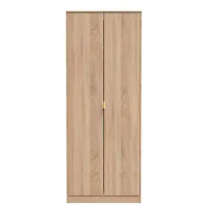 Chevron 2 Door Wardrobe in Bardolino Oak (Ready Assembled)