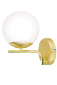 GoodHome Baldaz Matt Brass effect Wall light