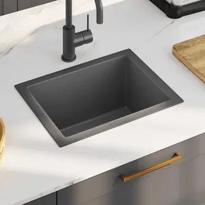 vidaXL Handmade Kitchen Sink Black Stainless Steel