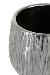 Interiors by Premier Hesper Small Silver Ceramic Planter