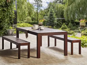 Garden Table Wood Dark Wood TUSCANIA