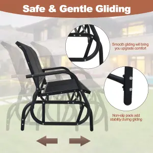 Costway Outdoor Swing Glider Chair 2-Person Patio Garden Rocking Swing Bench Loveseat