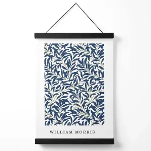 Vintage William Morris Navy Willow Pattern Medium Poster with Black Hanger