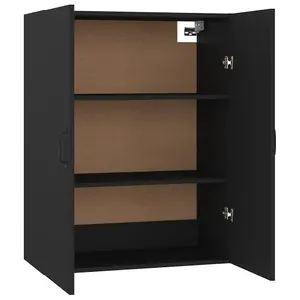 Berkfield Hanging Cabinet Black 69,5x34x90 cm Engineered Wood