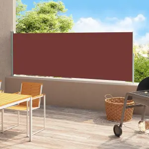 Berkfield Patio Retractable Side Awning 180x500 cm Brown