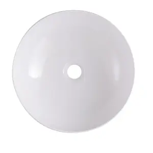 GoodHome Ondava Gloss White Round Counter top Basin (W)41cm