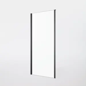 GoodHome Beloya Framed Black Clear Shower panel (H)194.9cm (W)90cm