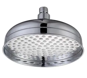 Traditional 8" 200mm Fixed Round Drench Apron Shower Head Rainshower - Chrome