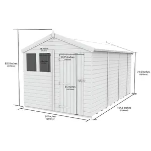 DIY Sheds 8x14 Apex Shed - Double Door With Windows