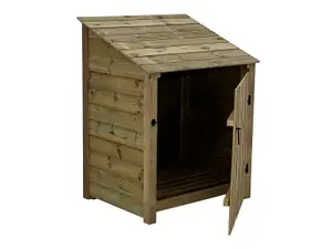 Wooden Premium Tongue & Groove Log Store (W-99cm, H-126cm, D-88cm) With door