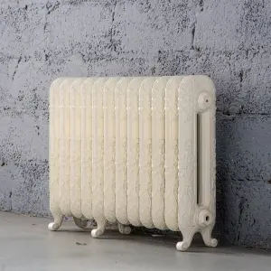 Arroll Daisy Cast iron Cream 12 Column Radiator, (W)814mm x (H)597mm