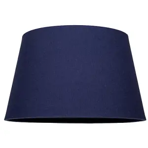 Traditional 30cm Midnight Blue Linen Fabric Drum Table/Pendant Shade 60w Maximum