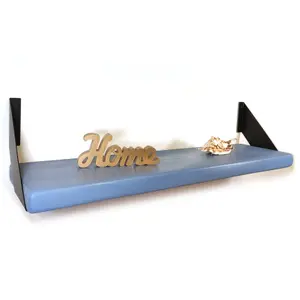 Wooden Shelf with Bracket PP-FLAT 225mm Nordic Blue Length of 30cm