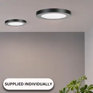 Forum Indoor Ceiling Light 6W IP44 with 3x CCT Options - Satin Black