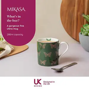 Mikasa Butterflies 280ml Straight-Sided Mug