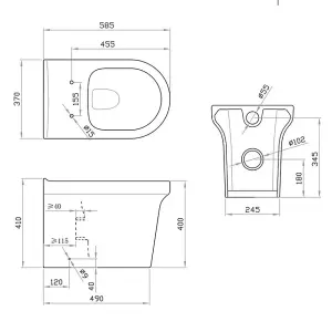 Starlyn Ceramic Back to Wall Toilet & Soft Close Seat