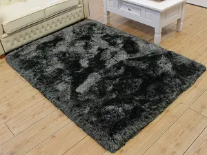 Grey Easy to clean Plain Handmade , Luxurious , Modern , Plain , Shaggy , Sparkle Rug for Living Room, Bedroom - 70cm X 140cm