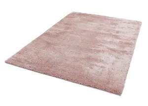 Pink Plain Luxurious Modern Shaggy Easy to clean Rug for Bed Room Living Room and Dining Room-120cm X 170cm