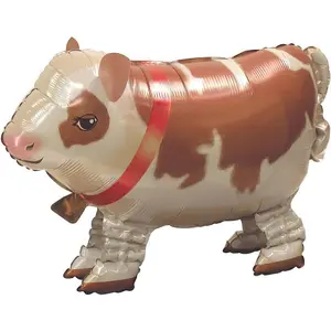 Amscan Airwalker Cute Foil Cow Foil Balloon Brown/White (One Size)