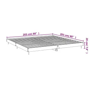 Berkfield Bed Frame Grey Sonoma 200x200 cm Engineered Wood