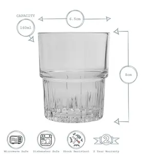 Duralex - Empilable Stackable Drinking Glasses - Tumblers for Water, Juice 160 / 6