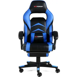 GTForce Turbo Reclining Sports Racing Gaming Office Desk Pc Car Faux Leather Chair (Blue)