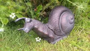 Giant Garden Snail Garden Ornament Sculpture in an Antique Bronze Finish