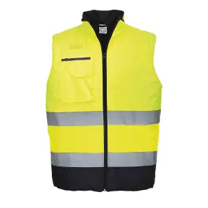 Portwest Hi-Vis Two Tone Bodywarmer Yellow/Navy - XL