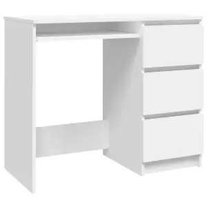 Berkfield Desk White 90x45x76 cm Engineered Wood