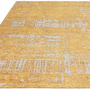 Gold Abstract Modern Easy to clean Rug for Bedroom & Living Room-200cm X 290cm