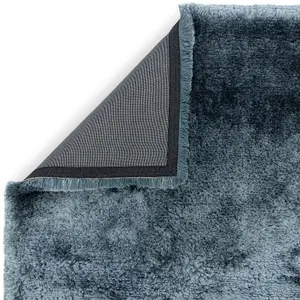 Ultra Thick Plush Shaggy Rug Airforce Blue Rug 70x140cm for the