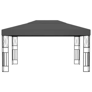 Berkfield Gazebo with LED String Lights 3x4 m Anthracite Fabric